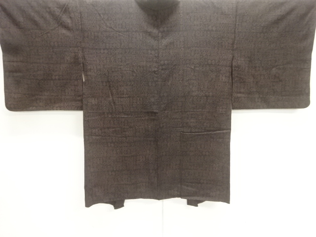 JAPANESE ANTIQUE HAORI / TAISHO ROMAN STYLE / TSUMUGI / WOVEN GEOMETRIC